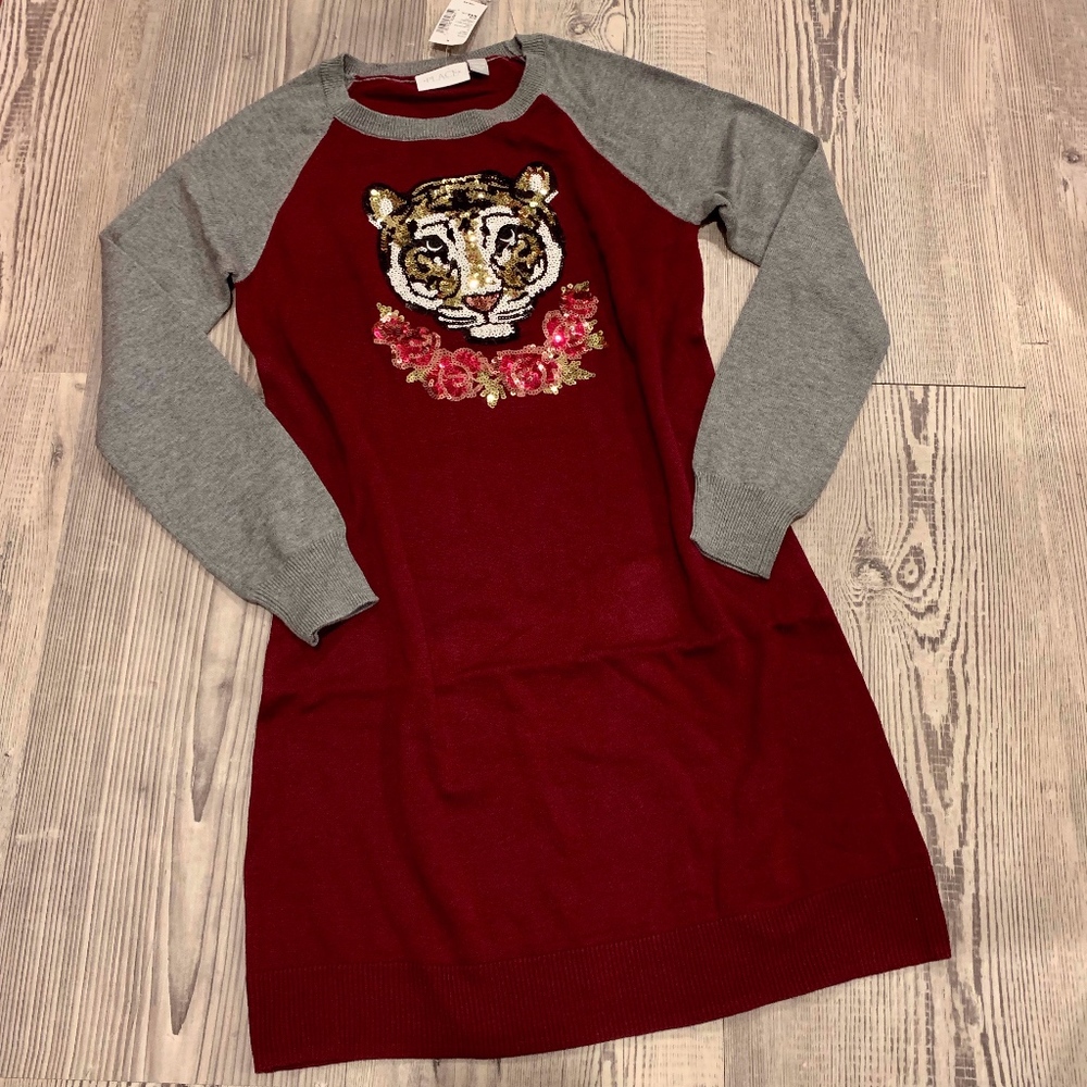 Sequin Tiger Sweater Dress